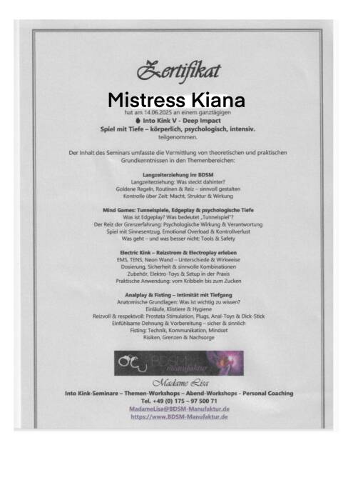 Meesteres Kiana (Foto)